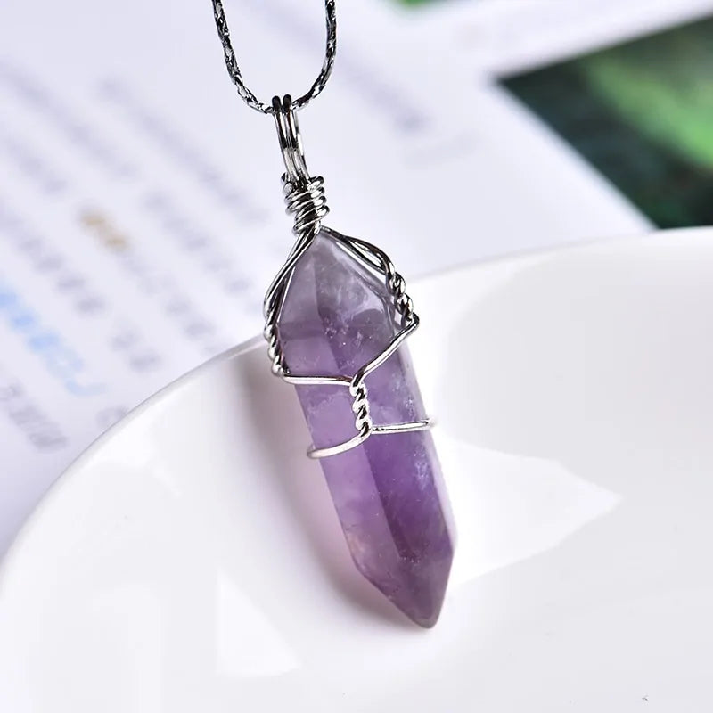 Natural Crystal Point Pendants