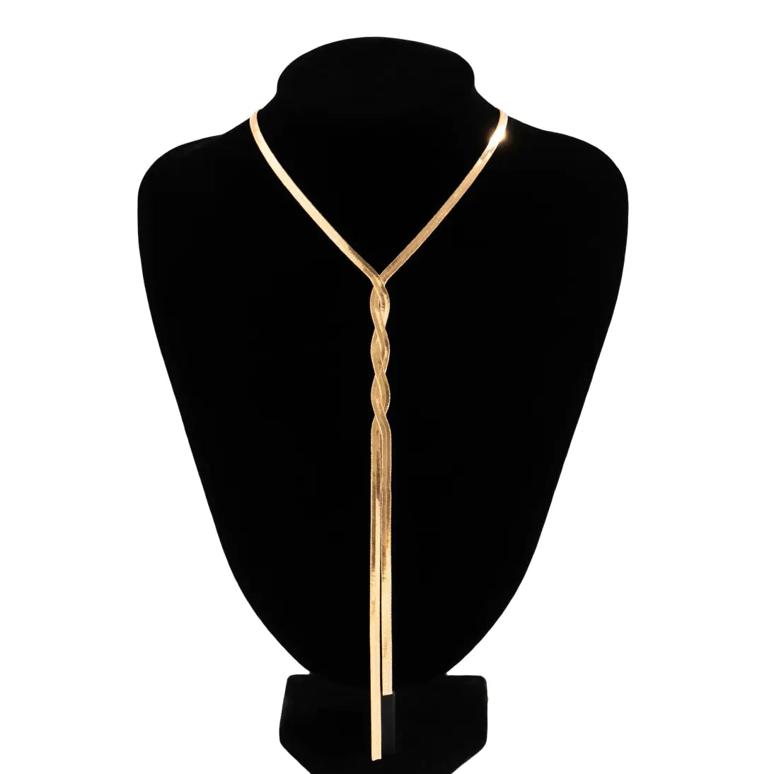 Flat Snake Long Chain Necklace Adjustable